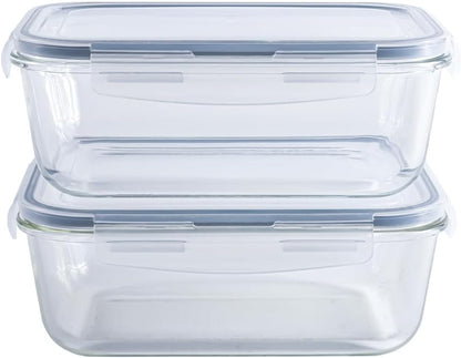 8 Cups Large Glass Container with Lid, Oven, Freezer and Microwave Safe, Clear Container