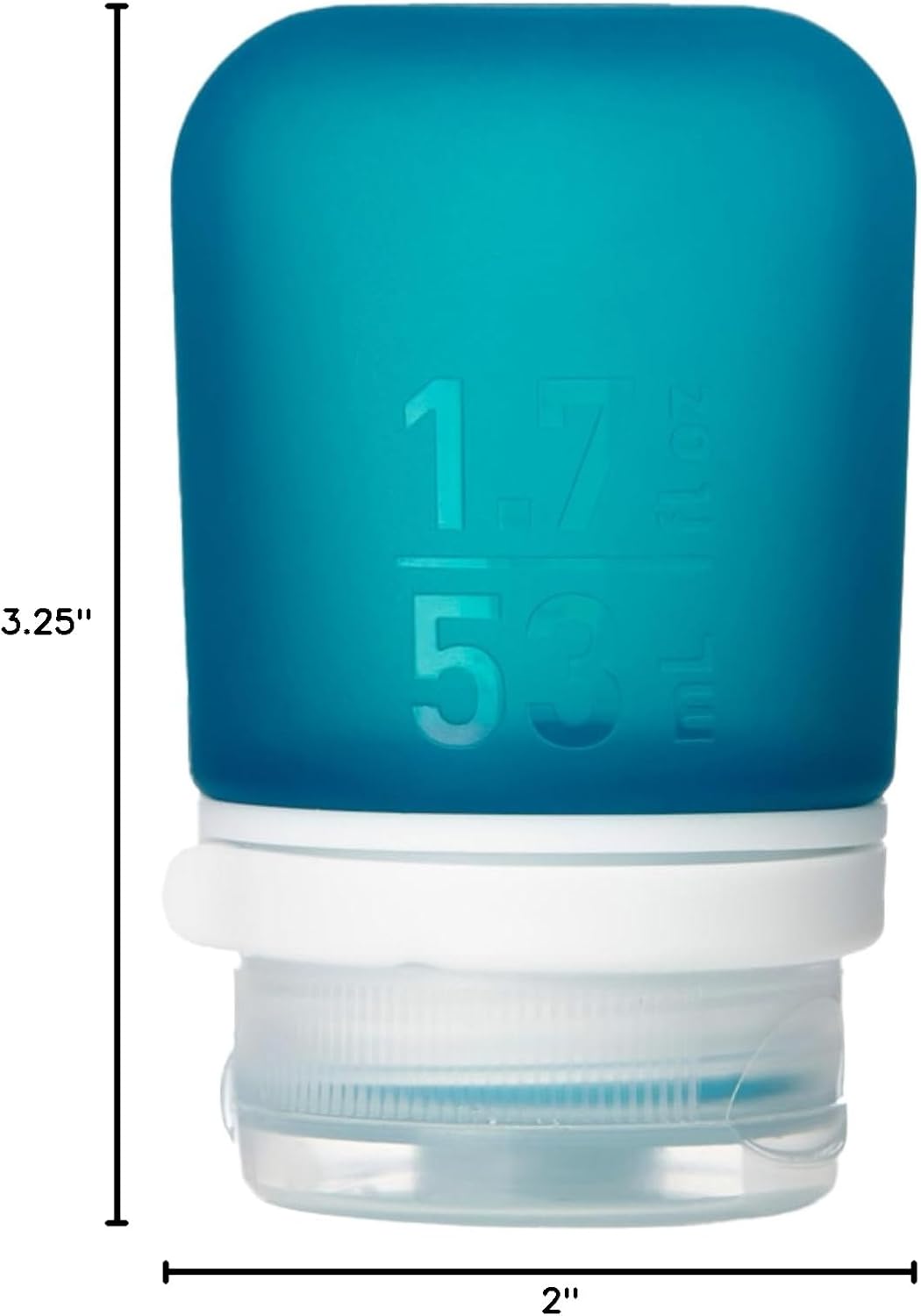 humangear GoToob+ (XL) | Refillable Silicone Travel Bottle | Locking Lid | Food-Safe Material | Blue, XL (6 fl.oz.; 177ml)