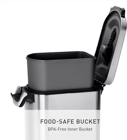 simplehuman 25 Liter, 27 lb / 12.2 kg Medium Pet Food Storage Container for Dog Food, Cat Food, and Bird Feed, Alloy Steel, Matte Black