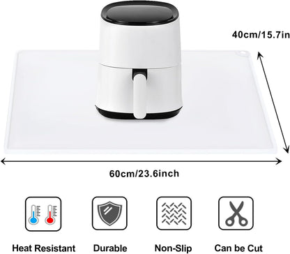 Extra Large Silicone Mat, 31.5x23.6 Inch Heat Resistant Mat for Kitchen Counter, Non Stick Silicone Baking Mat for Dough and Pastry, Thick Silicone placement Countertop Protector, Black countertop mat