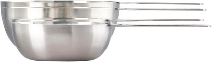 Le Creuset Stainless Steel Batch-Baking Measuring Cups, Set of 4 | Set includes: 2/3, 3/4, 1.5 and 2 cups