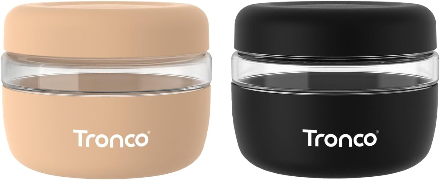 Tronco 24 oz Glass Food Storage Containers with Lids, Airtight, Leak & Spill Proof Glass Lunch Bowls for Meal Prep, Salad, Yogurt, Soup & Stew, Microwave & Dishwasher Safe, BPA-Free, Set of 1