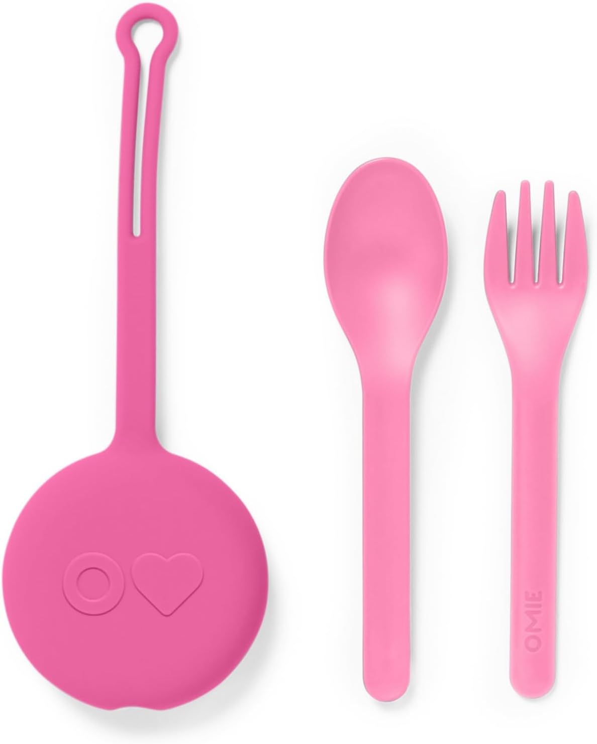 Omie OmieBox Kids Utensils Set with Case - 2 Piece Plastic, Reusable Fork and Spoon Silverware with Pod for Kids (Mint Green)