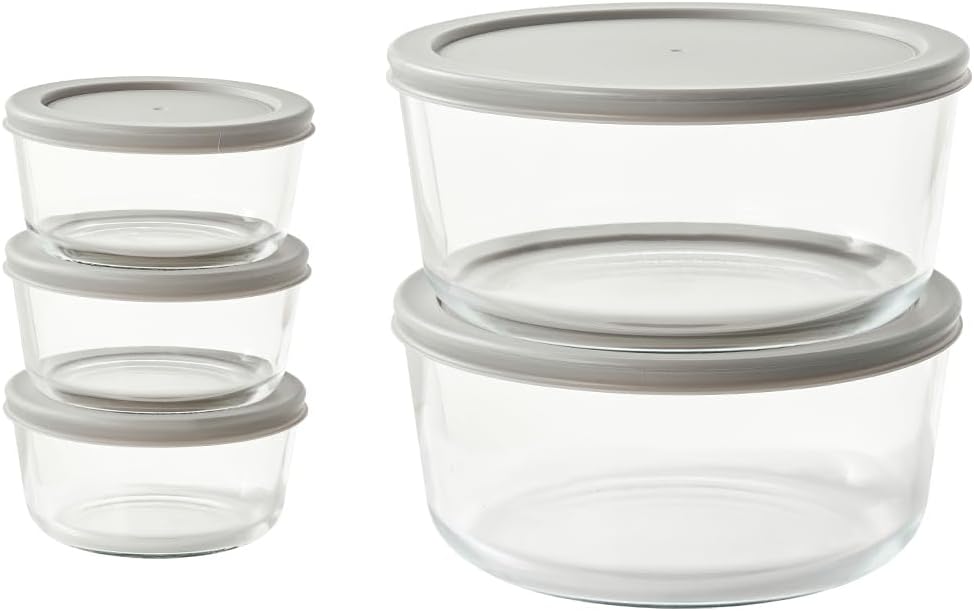 6-Piece Glass Food Storage Containers Set (3 Containers + 3 BPA-Free Lids) | 2-Cup, Leakproof | Microwave, Freezer, Oven & Dishwasher Safe | Ideal for Meal Prep & Pantry Organization, Pistachio