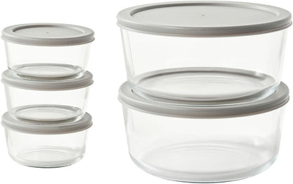6-Piece Glass Food Storage Containers Set (3 Containers + 3 BPA-Free Lids) | 2-Cup, Leakproof | Microwave, Freezer, Oven & Dishwasher Safe | Ideal for Meal Prep & Pantry Organization, Pistachio