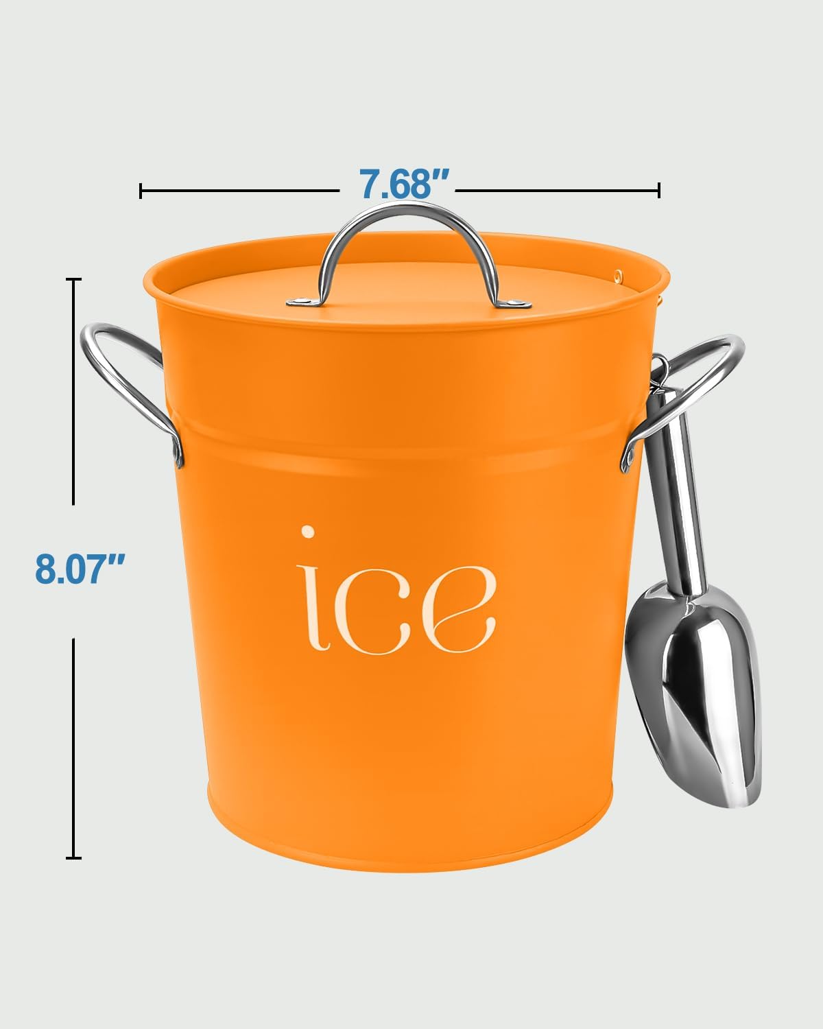 3Qt Black Galvanized Ice Bucket with Lid, Scoop & Handles - Ideal for Cocktails, Parties, BBQs, Wine & Champagne. Double-Layer Insulated Outer & Galvanized Inner Layer, Perfect for Home & Outdoor Use
