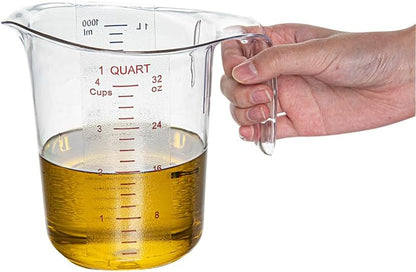 Restaurantware Clear Plastic Pt (Cups) Measuring Cup, 5.3 x 3.8 x 5 In