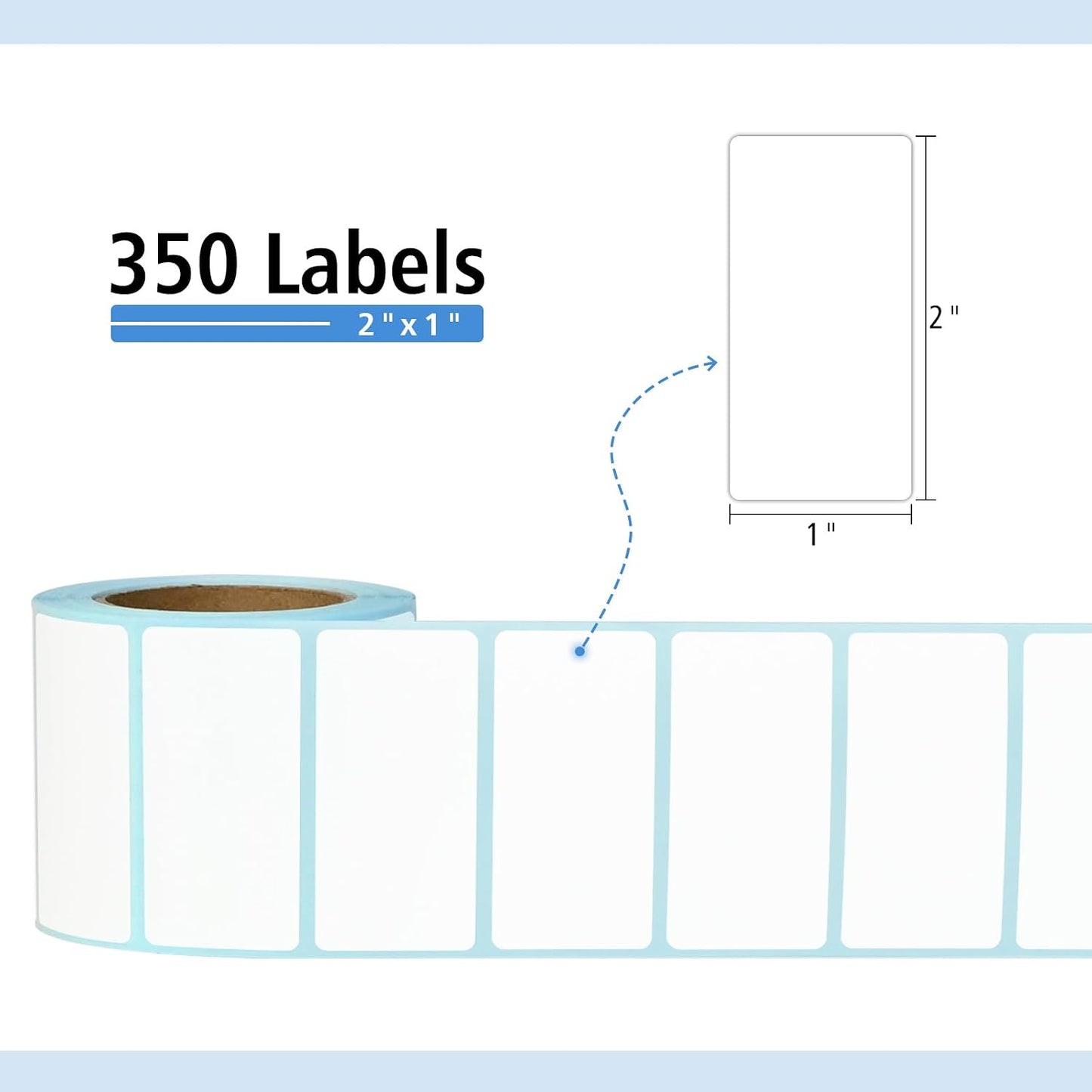 THEBLUETOUCH Dissolvable Food Labels with Dispenser - 1" x 2" Water Dissolving Labels, No Residue for Meal Prep & Food Storage Containers, 350 Count (1 Rolls of 350)