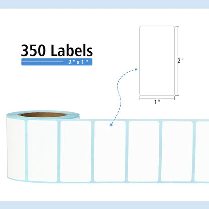 THEBLUETOUCH Dissolvable Food Labels with Dispenser - 1" x 2" Water Dissolving Labels, No Residue for Meal Prep & Food Storage Containers, 350 Count (1 Rolls of 350)