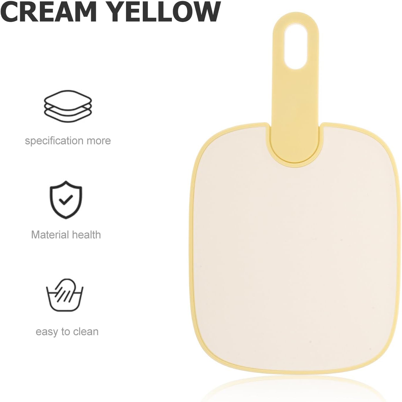 UKCOCO Reusable Non-slip Plastic Cutting Board for Kitchen Multipurpose Chopping Mat for Fruits Veggies Meat Small Cream Yellow Food Prep Board for Home Restaurant Hotel and Supermarket