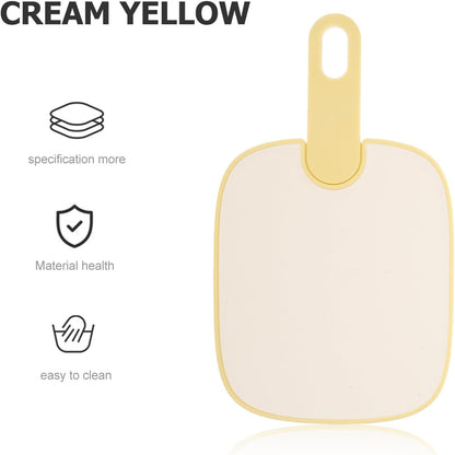 UKCOCO Reusable Non-slip Plastic Cutting Board for Kitchen Multipurpose Chopping Mat for Fruits Veggies Meat Small Cream Yellow Food Prep Board for Home Restaurant Hotel and Supermarket