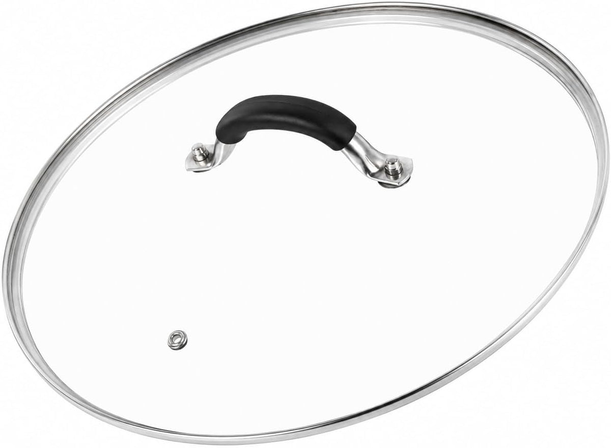 12 Inch Pan Lid - Glass Lid with Stainless Steel Handle for Frying Pan and Pots (12" Lid)