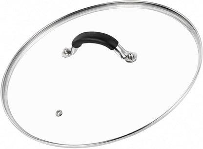 12 Inch Pan Lid - Glass Lid with Stainless Steel Handle for Frying Pan and Pots (12" Lid)