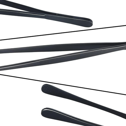 12-Inch Professional Kitchen & Cooking Tweezers Tongs - Stainless Steel Long Tweezer Tongs - BBQ,Plating,Multi-use