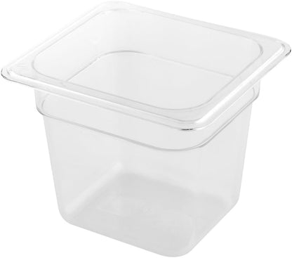 Restaurantware-2.5 Inch Deep Food Pans, 1 1/6 Size Commercial Food Storage Container - Freezable, Break-Resistant, Clear Plastic Cold Pans, Dishwashable, For Kitchens, Restaurants, Or Cafeterias