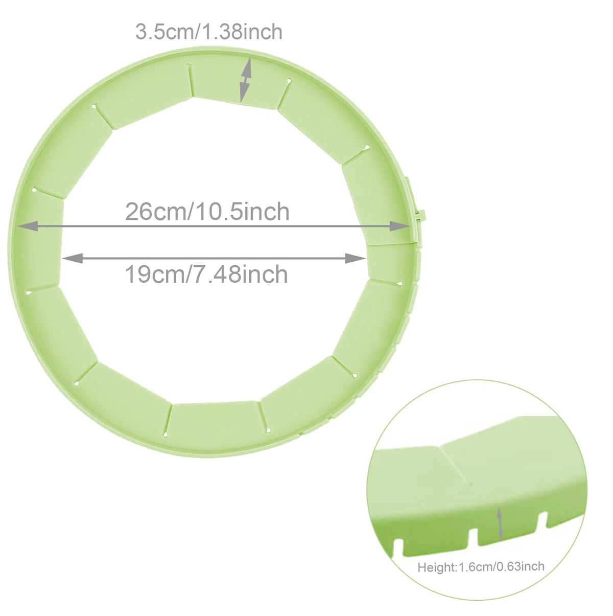 2PCS Silicone Pie Crust Shields Adjustable Pie Protectors Heavy Duty Baking Pie Crust Cover Ring Silicone Pie Edges Deep Pie Shell Dish Pizza Pan Baking Accessories Fits 8-inch to 10-inch (Green)