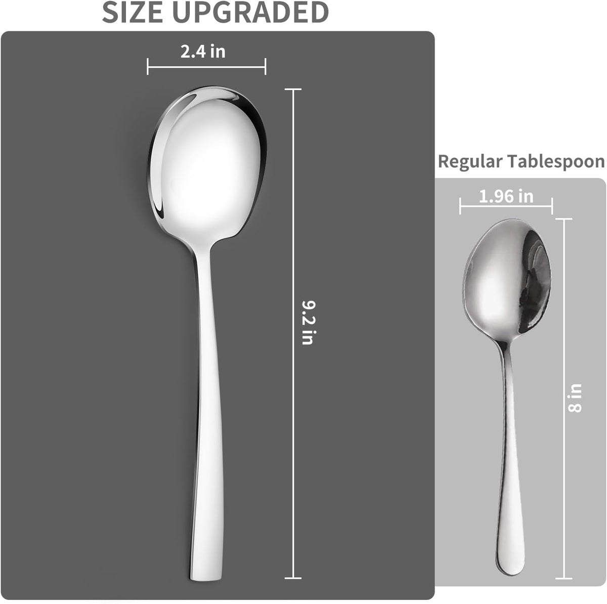 4 Piece Serving Spoons Set,9.2-Inch Includes 2 Large, 2 Slotted