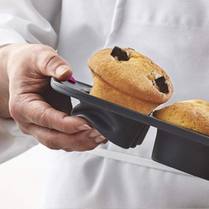 Trudeau Silicone Muffin Pan, 12 Cavities, Fuchsia (Model: 05115197KR)