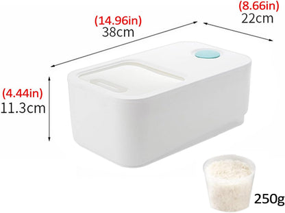 Rice Airtight Storage Containe,Rice Storage Container,Dry Food Storage, Lid 22 Lbs Push-Pull Rice Bucket, Flour Storage Container with Rolling Wheel, Grain Container Pantry Organization (Grey)