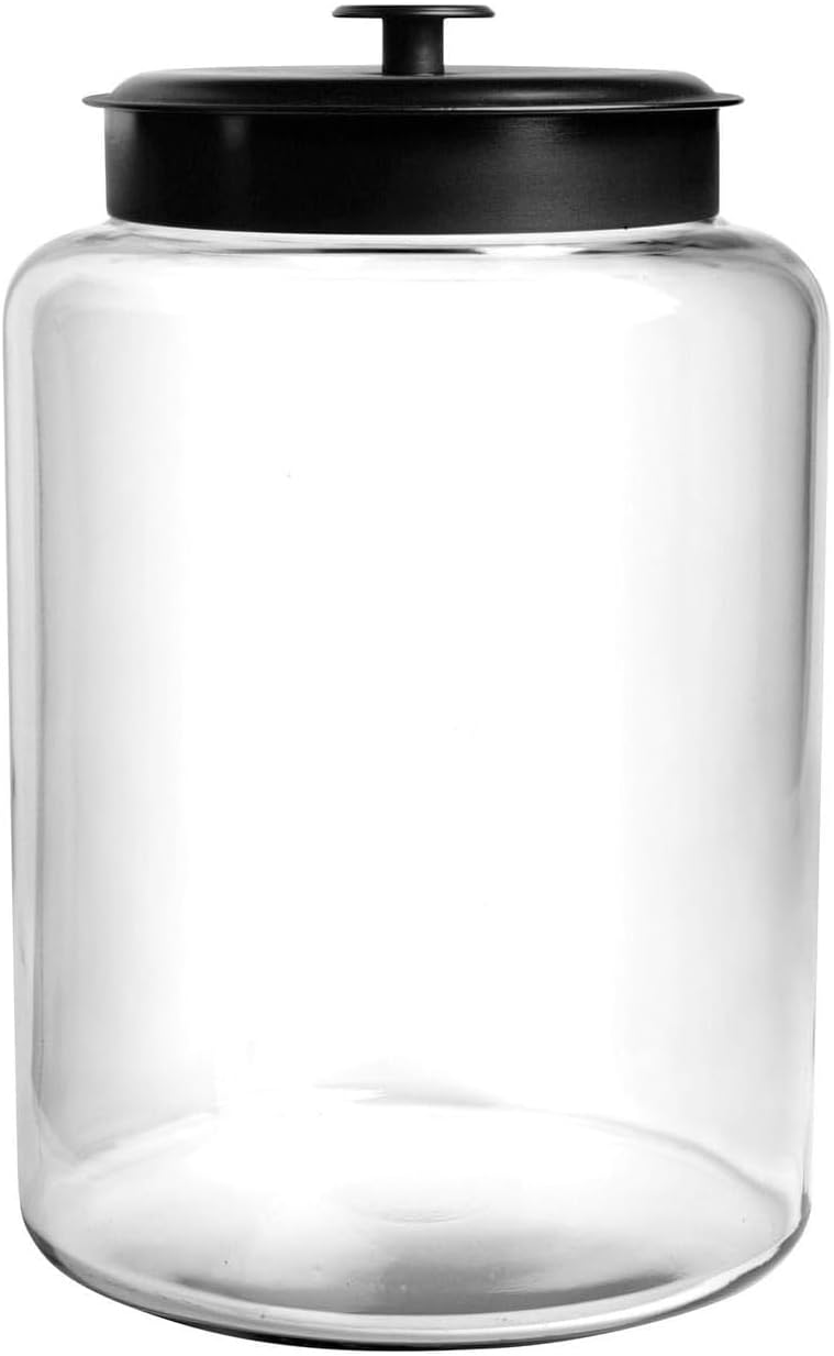 Anchor Hocking FBA_COMIN18JU056847 3-Piece Montana Jar Set, Multi (Set of 3), Black Metal