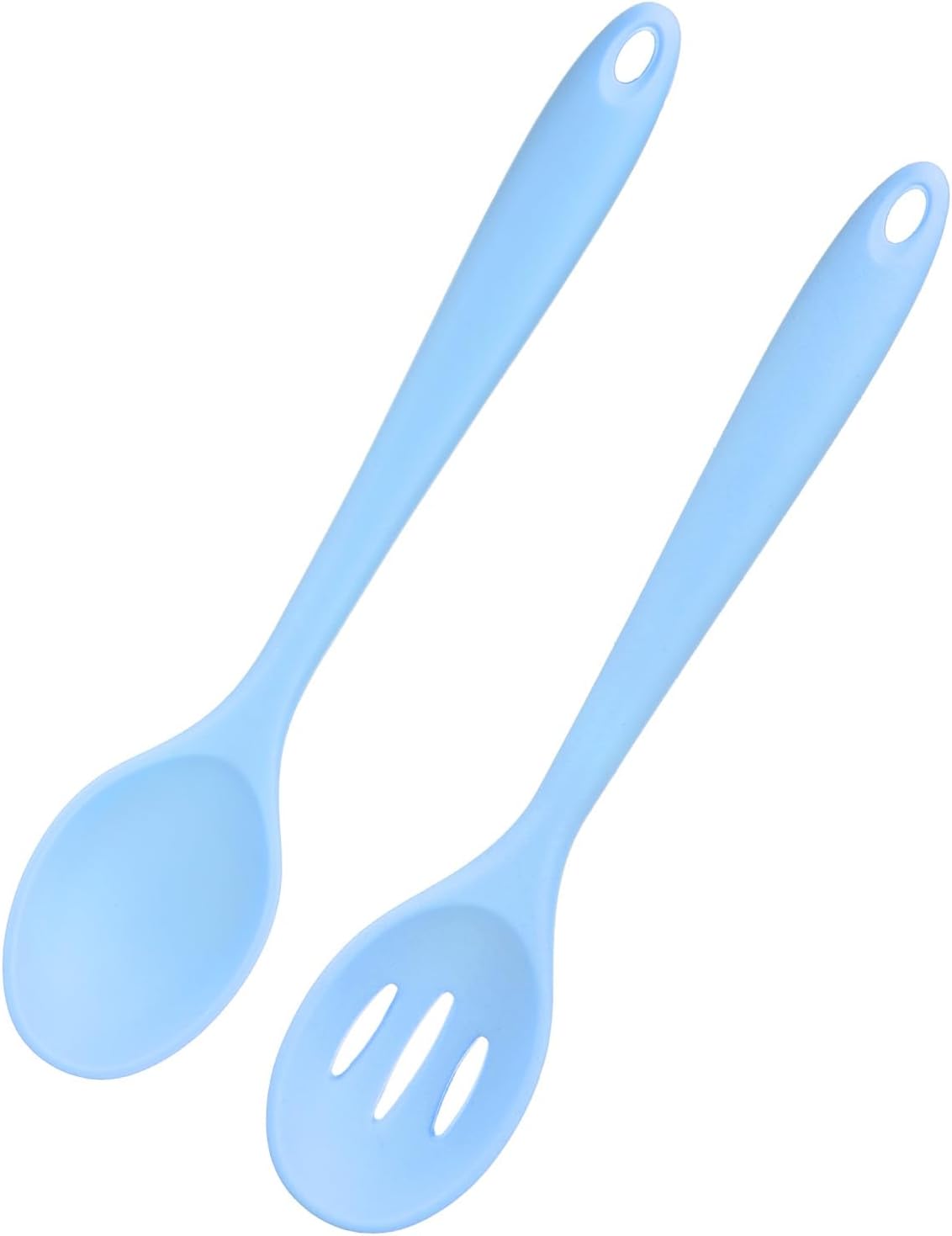 M METERXITY 2-Pack Silicone Cooking Spoons, 10.6" Mixing Nonstick Slotted and Solid Serving Spoons, Heat Resistant Utensils for Kitchen/Cooking/Baking/Stirring
