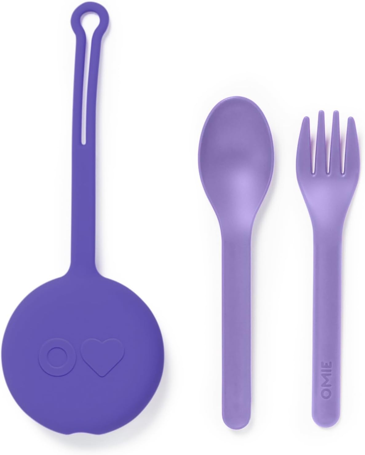 Omie OmieBox Kids Utensils Set with Case - 2 Piece Plastic, Reusable Fork and Spoon Silverware with Pod for Kids (Mint Green)