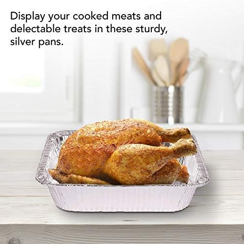 Stock Your Home 9x13 Aluminum Trays with Lids (10 Pack) – Disposable Half Size Deep Pans for Cooking, Storage, BBQ, Grilling, Catering