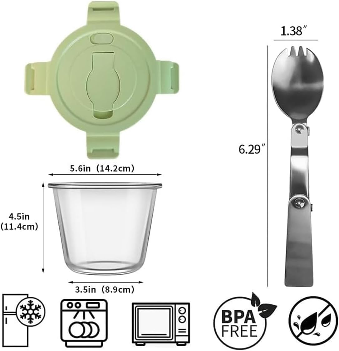 Small Round Glass Food Storage Containers with Lids, 1.5 Cup Round Food Containers set BPA-Free, 12oz Glass Lunch Bowls for Soup Leftover, Microwave, Dishwasher and Freezer Safe (4pack)