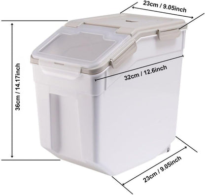 Rice Storage Container 25 lbs, 2 Packs Large Flour Storage Containers with Seal Locking Lid & Wheels, BPA Free Rice Dispenser, Measuring Cup | Scoop, for Sugar Cereal Dry Food, Dog Pet Food Bin -Green