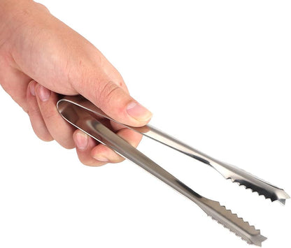 Ice Tongs, Serving Tongs Bar Sugar Stainless Steel Biscuit Buffet Grill Kitchen Edition Clamp Tool Heat Non Slip Grip Glossy Silver For Baking Pastry Salad BBQ Cooking