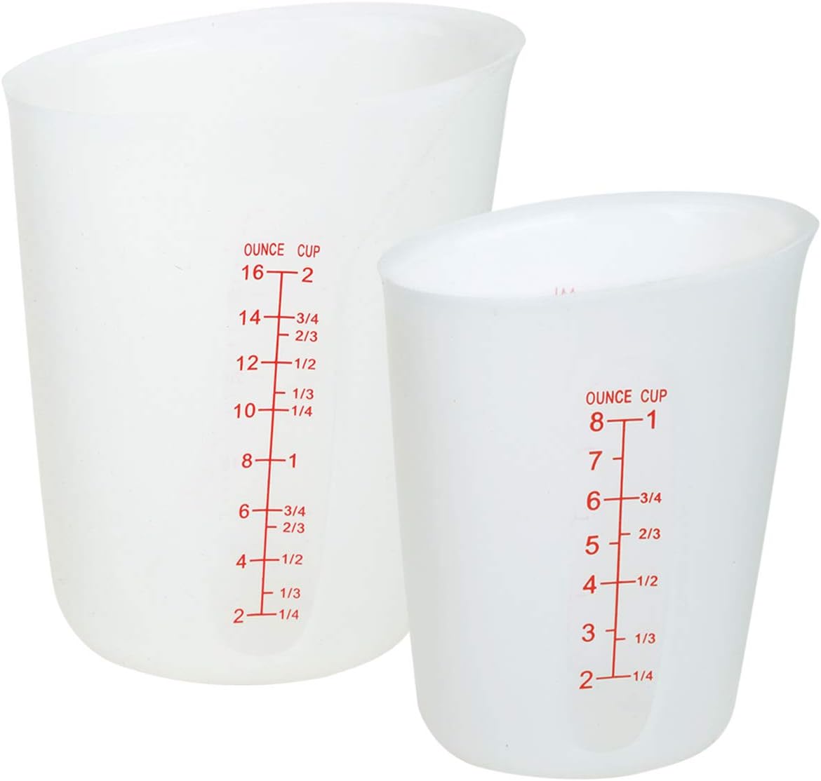 Szxc Silicone Flexible Nestable Measuring Cups Set for Epoxy Resin, Butter, Chocolate - 4 Cup + 2 Cup + 1 Cup - Melt Stir Squeeze & Pour - BPA Free - Standard & Metric Measurment Markings