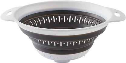 Collapsible Kitchen Colander and Strainer Set - Round Folding Food Strainer, Space-Saving Silicone Colander for Pasta, Vegetables & Fruits, Dishwasher-Safe Colander, Easy Storage Colander for Kitchen