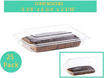 Smygoods Plastic Clamshell Food Containers, (Pack of 50-8x8x3 3/8) 3-Compartment, to go Containers, Hinged Food Container