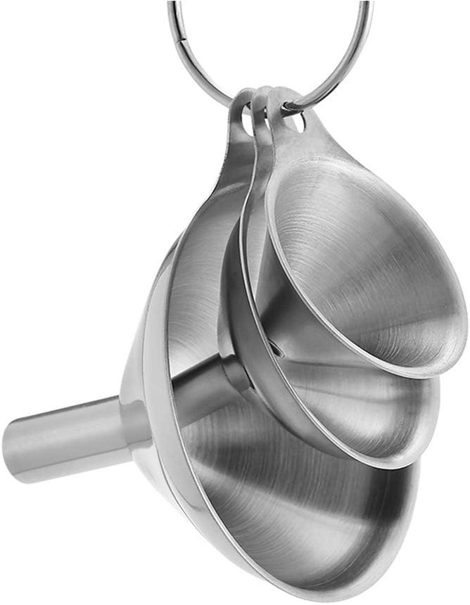 Norpro Stainless Steel Funnels, Set of 3, Silver