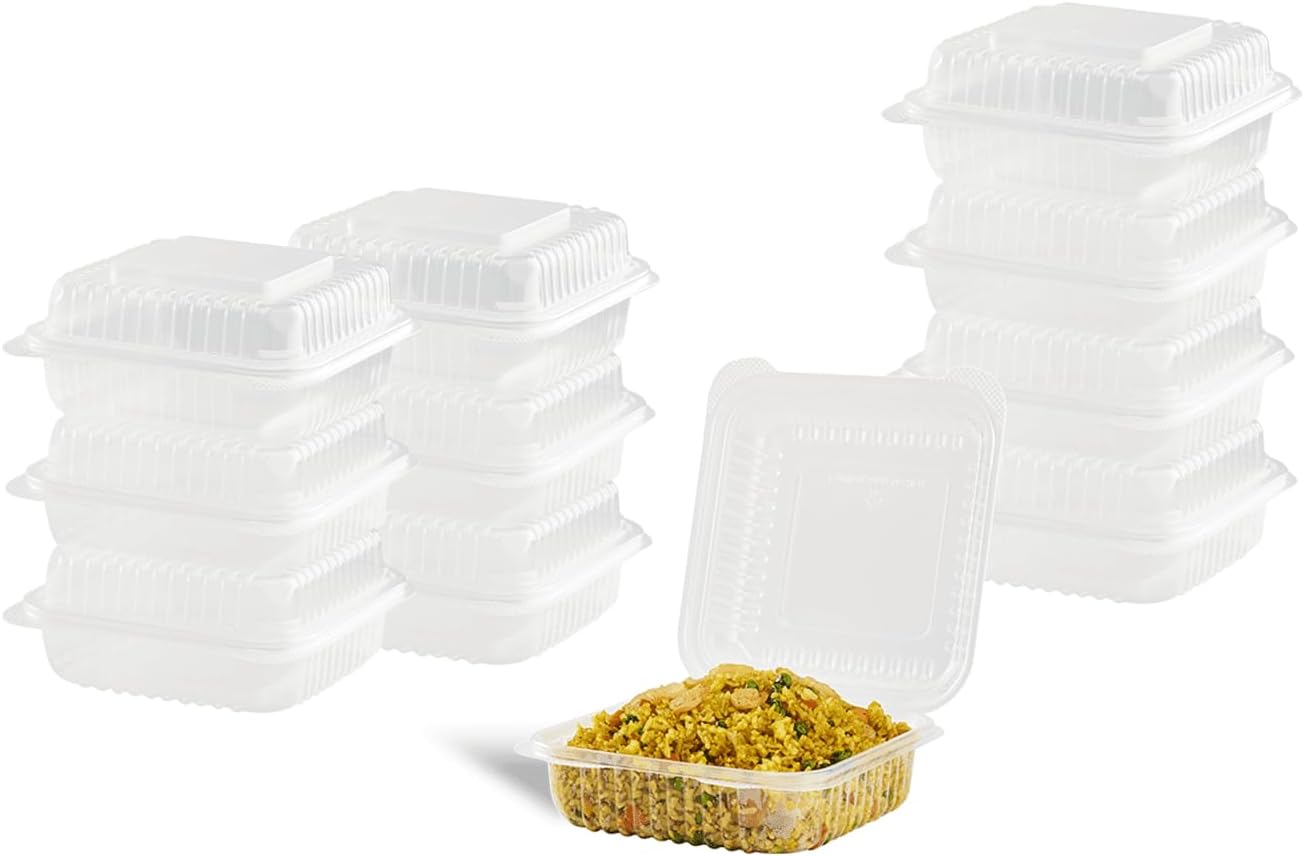 Karat FP-HC99PP-3CU 9"X 9" PP Hinged Containers 3 Compartment - (Case of 200)