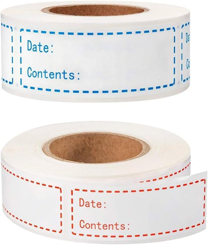 300 Pcs 1 x 3 Inch Removable Food Date Labels Stickers Food Storage Freezer Labels Kitchen Pantry Organization Labels Spice Jar Labels