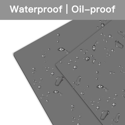 2Pack Large Silicone Mats for Kitchen Counter, 48''x24''(120cmx60cm) Heat Resistant Mat for Kitchen Island, Waterproof Multipurpose Countertop Protector, Black