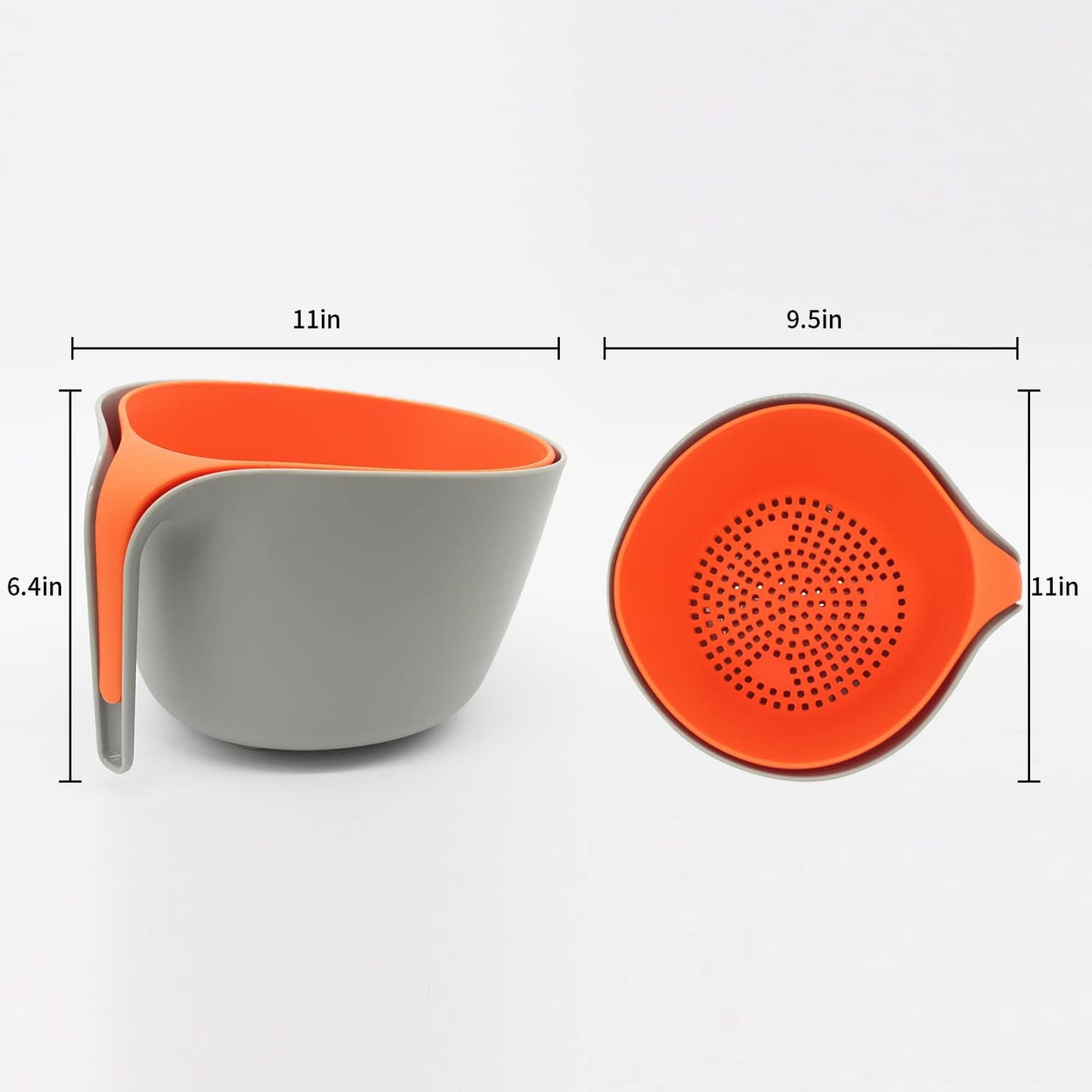 Kitchen Colander and Strainer Bowls Set,2 in 1 Fruit Vegetable Washing Basket for Soaking,Draining Pasta,Rice,Quinoa,Small Grains and Food Mixing-4.5Quart