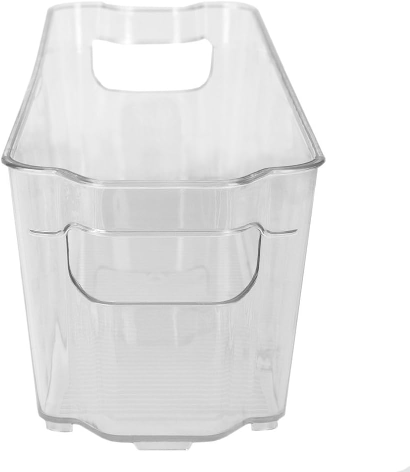 Home Basics Clear Plastic Storage Fridge Bin with Handles (Small)