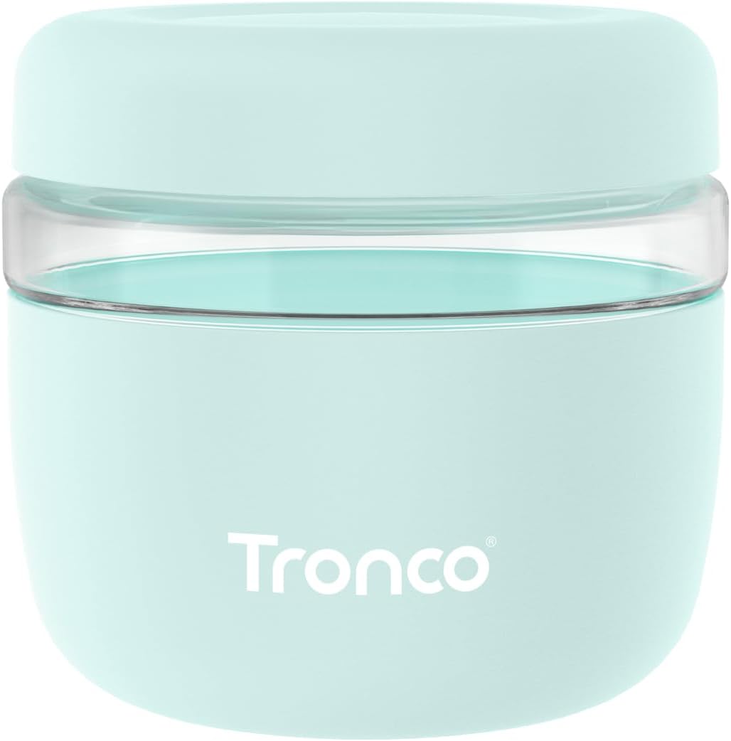 Tronco 24 oz Glass Food Storage Containers with Lids, Airtight, Leak & Spill Proof Glass Lunch Bowls for Meal Prep, Salad, Yogurt, Soup & Stew, Microwave & Dishwasher Safe, BPA-Free, Set of 1