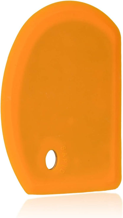 Silicone Dough Scraper with Stainless Steel Sheet, Curved Edge Flexible Bowl Scraper for Baking, Food Grade Silicone Bench Scraper for Sourdough Bread Proofing Basket, 5.98"×4.3", Dark Gray, SAPID