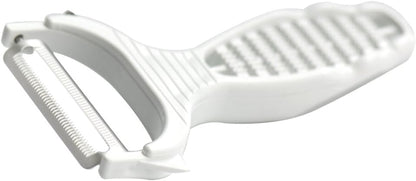 Börner Vegetable Peeler (6-in-1) • Garnishing Peeler with Grater • Multifunctional Peeler for Fruits & Vegetables • Fruit Peeler, Universal Peeler, Potato Peeler • Color: White
