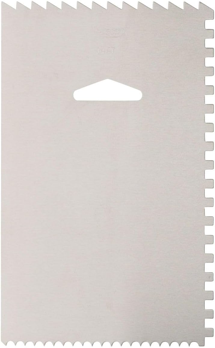 Ateco Decorating Comb & Icing Smoother, 4 Sided Baking Supplies, 6 x 3.75, Silver