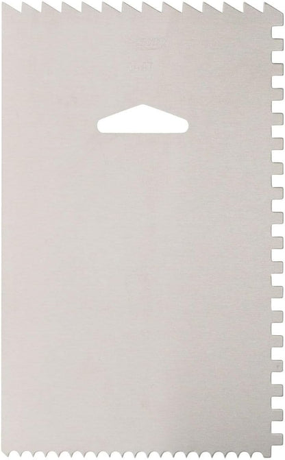 Ateco Decorating Comb & Icing Smoother, 4 Sided Baking Supplies, 6 x 3.75, Silver