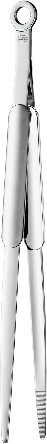 Rosle 12986 Stainless Steel Fine Tipped with Silicone Needle-Nose Pliers Cooking Tongs