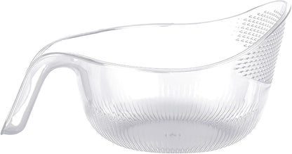 Functional Rice Washing Colander Efficient Draining Bowl Practical Sink Basket PET Suitable for Washing Rice, Clear