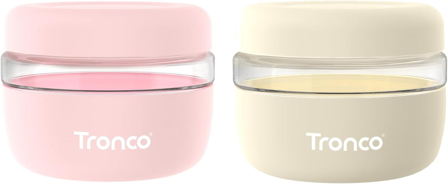 Tronco 24 oz Glass Food Storage Containers with Lids, Airtight, Leak & Spill Proof Glass Lunch Bowls for Meal Prep, Salad, Yogurt, Soup & Stew, Microwave & Dishwasher Safe, BPA-Free, Set of 1