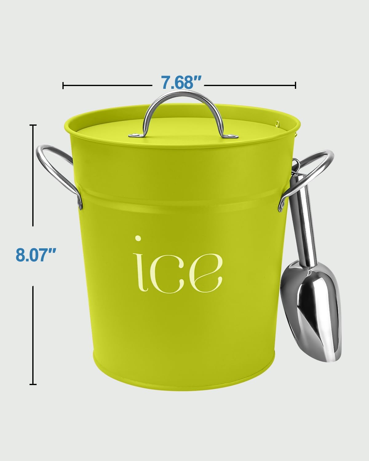3Qt Black Galvanized Ice Bucket with Lid, Scoop & Handles - Ideal for Cocktails, Parties, BBQs, Wine & Champagne. Double-Layer Insulated Outer & Galvanized Inner Layer, Perfect for Home & Outdoor Use