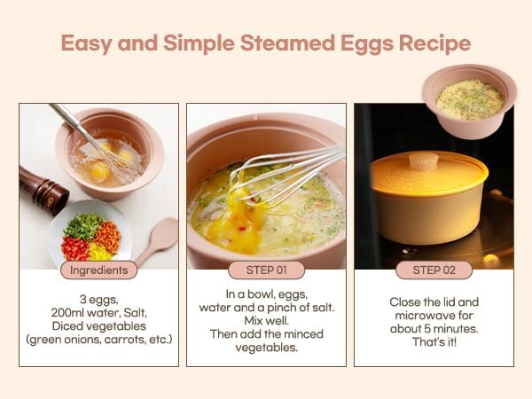 Microwave Silicone Steamer for Baby Food, Made In Korea, Oven & Dishwasher Safe to 482°F, Easy Clean, Microwave Pot with Handle & Lid, 100% Food Grade Steamer Bowl (Creme Brulee, 29oz (850ml) with basket)