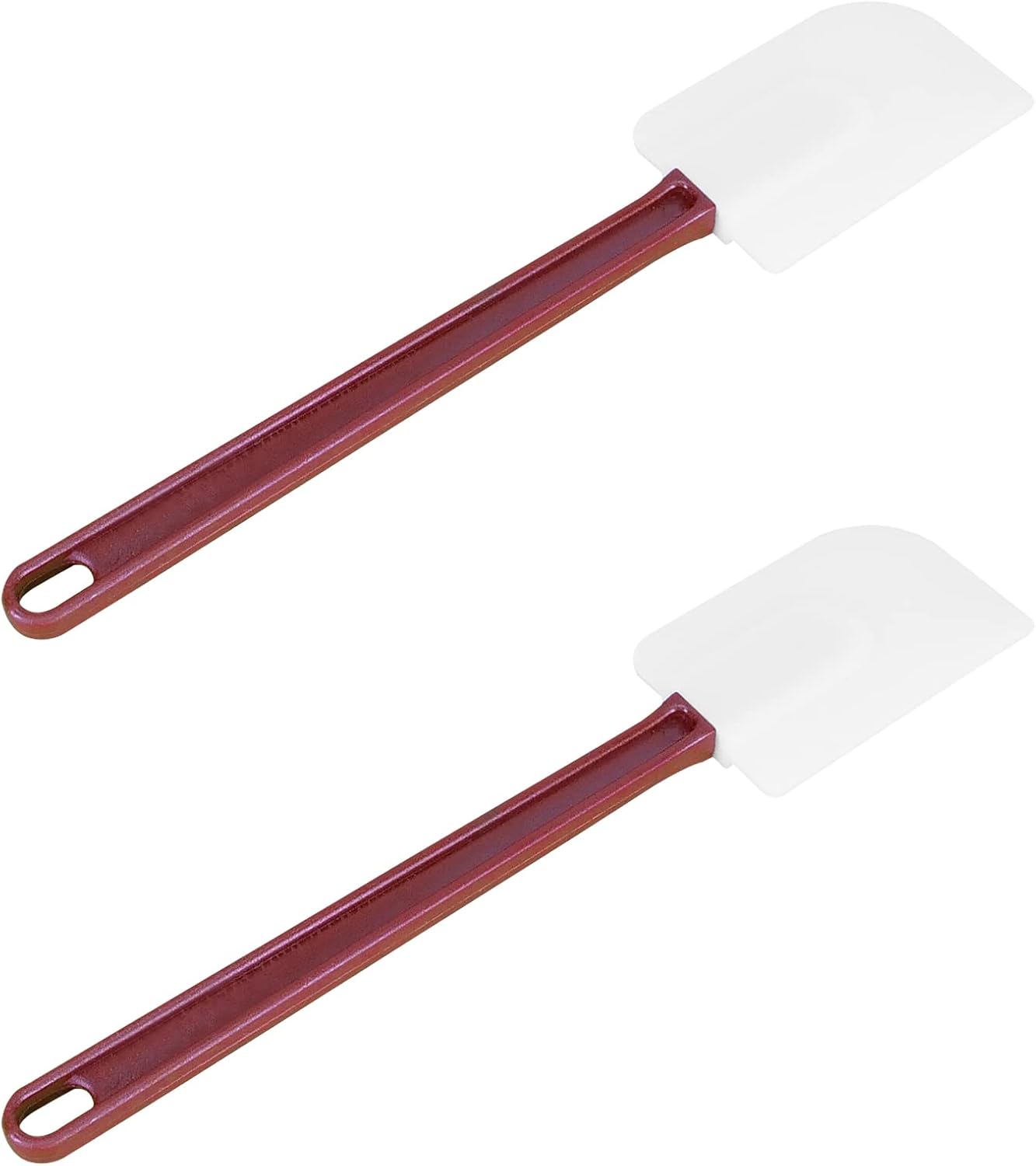 High Heat Resistant Silicone Scraper Spoon Commercial Spatula for Cooking, Rubber Spatula Set of 2 (9.5'')